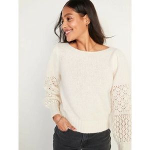 Old Navy Boat Neck Pointelle Sweater